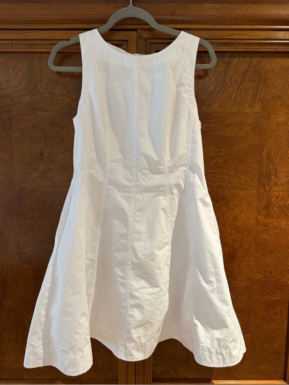 Madewell White Sleeveless A-Line Girls' Dress poplin with pockets and lined